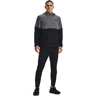 UA WOVEN ASYM ZIP PULLOVER-GRY