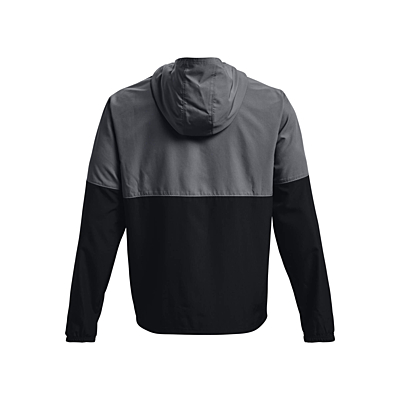 UA WOVEN ASYM ZIP PULLOVER-GRY