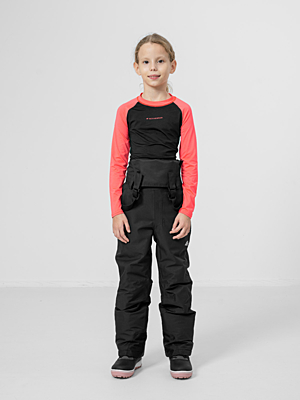HJZ22-JSPDN002 DEEP BLACK Dětské lyžařské kalhoty