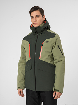 H4Z22-KUMN008 DARK GREEN Pánská lyžařská bunda